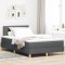 vidaXL Pat boxspring cu saltea Gri &icirc;nchis 120 x 190 cm țesătură 3338903