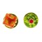 Set 2 martisoare pinuri cu Millefiori verde/portocaliu