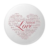 Cumpara ieftin Insigna rotunda Love in mai multe limbi, 58 mm, design in forma de inima, ac metalic