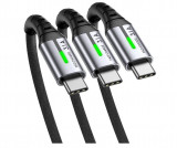 Set 3 Cabluri de incarcare USB C (0,5+2+2m) INIU, USB A la USB C 3.1A, Incarcare rapida - RESIGILAT