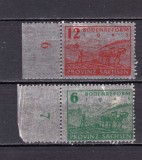 ✅ (S40)Germania 1946 -Emisiunile Aliatilor -Zona sovietica - Saxonia &quot; Reforma agrara&quot; ,serie Mi.90/91 hartie tigara ! dantelate , margine coala,MNH