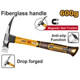 Ciocan cu 1 colt 600 g maner fibra si magnet - Ingco HCH81060