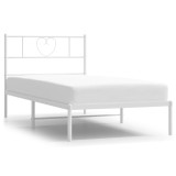 Cumpara ieftin Cadru de pat metalic fara saltea, cu tablie, alb, 75x190 cm
