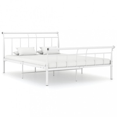 Cadru de pat, alb, 140x200 cm, metal foto