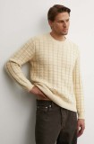 Sunflower pulover din amestec de lana barbati, culoarea galben, 3049
