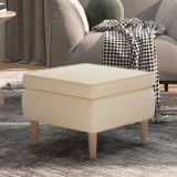 VidaXL Scaun cu picioare din lemn, crem, material textil