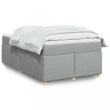 VidaXL Pat box spring cu saltea, gri deschis, 120x190 cm, textil 3285359