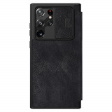 Cumpara ieftin Husa pentru Samsung Galaxy S22 Ultra 5G, Nillkin QIN Leather Pro Case, Black