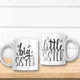 Set de 2 căni &bdquo;Little &amp; Big sister&rdquo; personalizate Negru interior