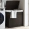 Gossi cos de rufe cu 2 sectiuni, maro inchis, 53x35x57 cm, poliratan