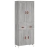 Dulap inalt, gri sonoma, 69,5x34x180 cm, lemn compozit