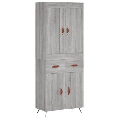 Dulap inalt, gri sonoma, 69,5x34x180 cm, lemn compozit foto