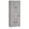 Dulap inalt, gri sonoma, 69,5x34x180 cm, lemn compozit