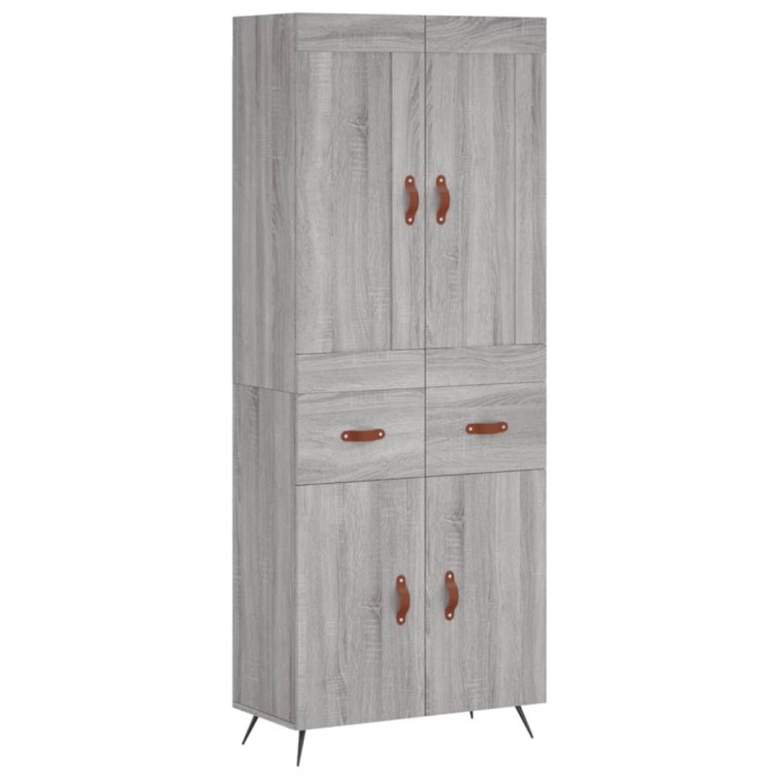 Dulap inalt, gri sonoma, 69,5x34x180 cm, lemn compozit