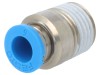 Conector Pneumatic Push-in FESTO QS Simplu, NBR, Racord 6mm, Filet R 1/4, Alama Nichelata