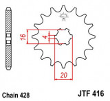 Pinion fata 15 dinti pas lant 428 - Yamaha YZ 80 (84) - RD 100 (83-94) - RD 125 (75-84) - DT 175 (78-81) - RD 200 (78-81)