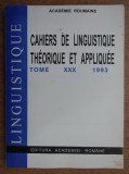 Cahiers de linguistique theorique et appliquee (volumul 30, 1993)