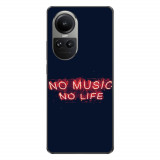 Husa compatibila cu Oppo Reno10 5G Silicon Gel Tpu Model No Music No Life