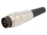 Conector M16 mufă tată lipire cablu 6 pini 5A 250V drept, Lumberg