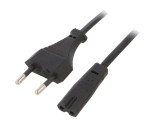 Cablu Alimentare 1,8m Negru 2x0,75mm2 CEE 7/16 la IEC C7