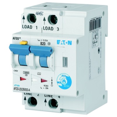 Diferential cu detectie arc electric 20A B 30mA 10kA Xpole Eaton AFDD-20 2 B 003-A foto