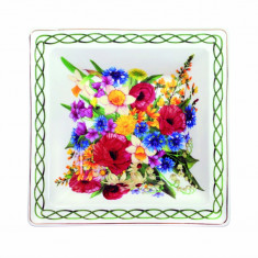 Platou pentru servire Fiori Di Campo, Brandani, 18.5 x 18.5 x 4.5 cm, portelan