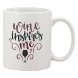 Cana alba personalizata &#039;Wine inspires me&#039;, INOVATIX&reg;. 330ml