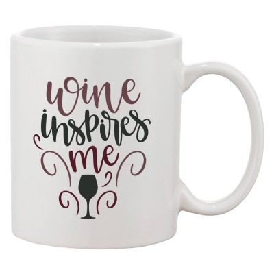 Cana alba personalizata &amp;#039;Wine inspires me&amp;#039;, INOVATIX&amp;reg;. 330ml foto