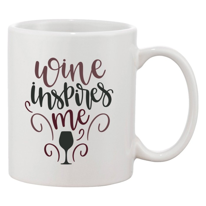 Cana alba personalizata &#039;Wine inspires me&#039;, INOVATIX&reg;. 330ml