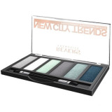 Paleta fard pleoape New City Trends Revers, Nr 4, 6 culori, aplicare usoara, pigment pronuntat, nuante gri