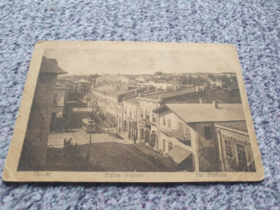 Carte postala vedere Galati anii 1920, Strada Portului, stare buna, circulata foto