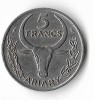 Moneda 5 francs 1972 - Madagascar, Africa, Cupru-Nichel