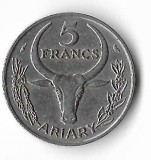 Moneda 5 francs 1972 - Madagascar