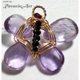 B89. Pandantiv de Lux, Fluturas din spinel si Goldfilled, Unicat, Nunta Bogatie