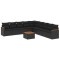 Set canapele de gradina cu perne, 10 piese, negru, poliratan