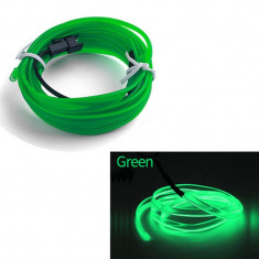 Fir Neon Auto &amp;quot;EL Wire&amp;quot; culoare Verde, lungime 2M, alimentare 12V, droser inclus foto