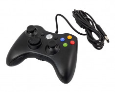 Controller Telecomanda pentru Xbox 360 profesional prin cablu USB - Plug&amp;amp;Play, culoare Negru foto
