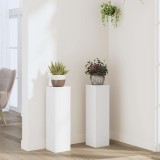 VidaXL Suporturi de plante, 2 buc., alb, 17x17x60 cm, lemn prelucrat