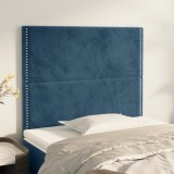 vidaXL Tăblii de pat, 2 buc, albastru &icirc;nchis, 80x5x78/88 cm, catifea