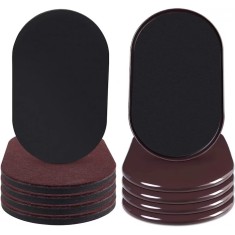 Set 8 glisoare pentru mutat mobila Ezprotekt, 24.1 x 14.6 cm, plastic, EVA, negru, maro