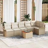 VidaXL Set de canapele pentru grădină 7 pcs Bej, crem 55 x 55 x 37 cm
