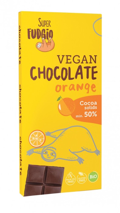 Ciocolata cu portocale bio 80g Super Fudgio