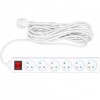 Prelungitor cu impamantare, Intrerupator, 6 locasuri, lungime 5 m, Alb, 1 mmp, 10A, Oem