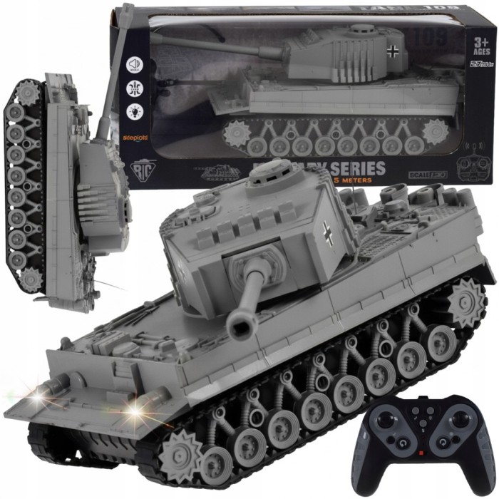 Tanc Tiger RC telecomandat 1:28 cu efecte luminoase și sonore