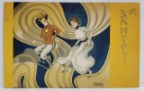 RAPHAEL KIRCHNER , CUPLU DANSAND , CROMOLITOGRAFIE , ART NOUVEAU , CARTE POSTALA , CLASICA
