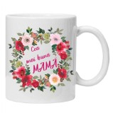 Cana alba personalizata &quot;cea mai buna. mama&quot;, model 1, INOVATIX&reg;. 330ml
