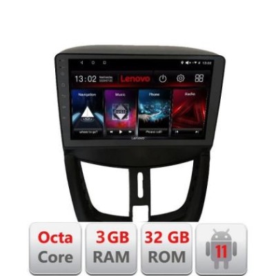 Navigatie Peugeot 207 D-PE01 Octa Core cu Android Radio Bluetooth Internet GPS WIFI DSP 3+32 GB 4G KIT-PE01+EDT LENOVO LITE CarStore Technology foto