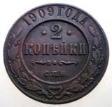 7.086 RUSIA WWI NIKOLAI II 2 KOPEICI COPEICI KOPEKS 1909 СПБ, Europa, Cupru (arama)