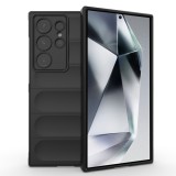 Husa pentru samsung galaxy s24 ultra, antisoc, margini cu striatii, design minimalist, black