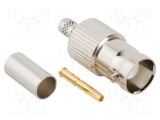 Conector BNC mamă 50&Omega; crimpat POM aurit AMPHENOL RF